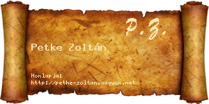 Petke Zoltán névjegykártya